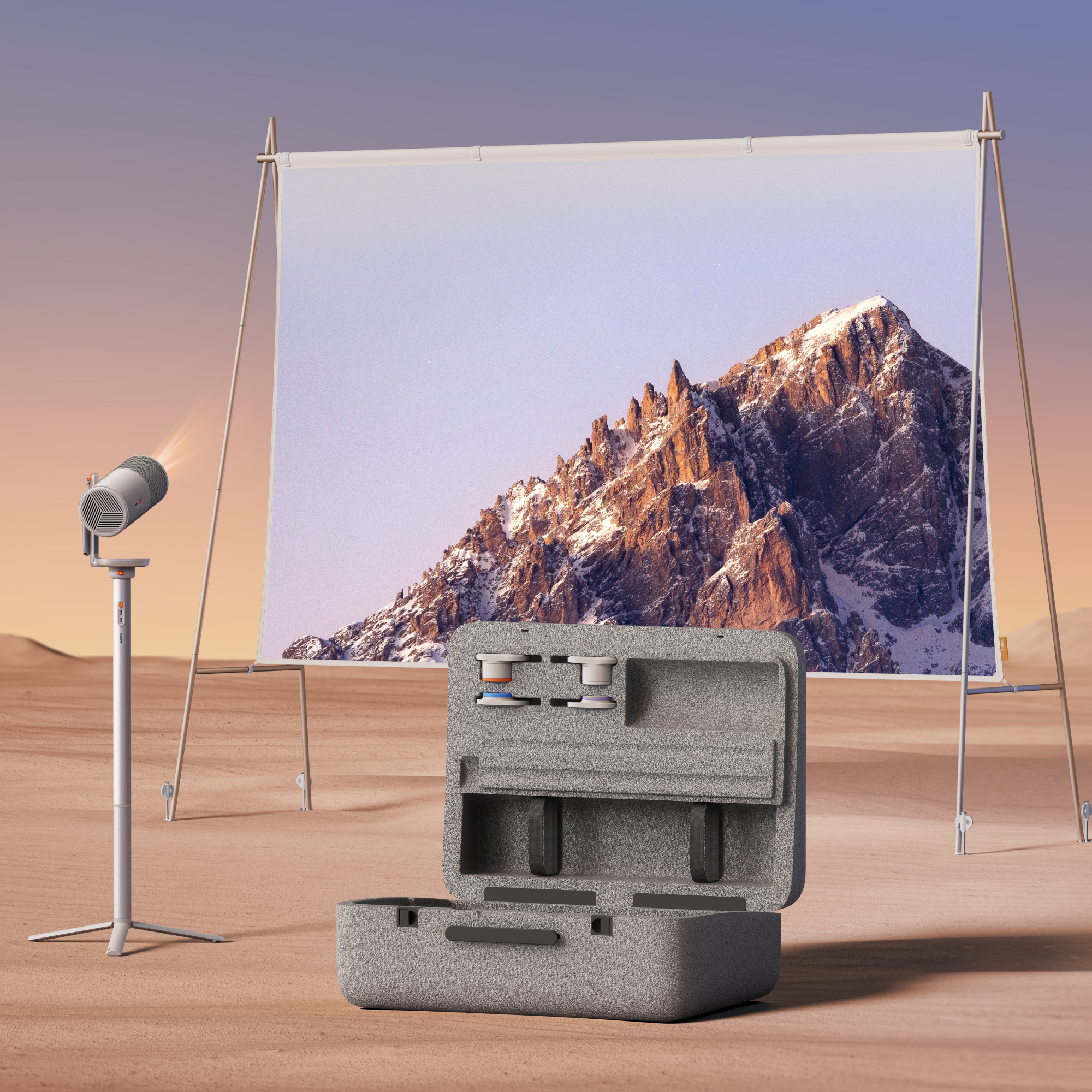 XGIMI MoGo 4 Laser Outdoor Set grau Tragetasche: Kompakt, dezent und langlebig.
