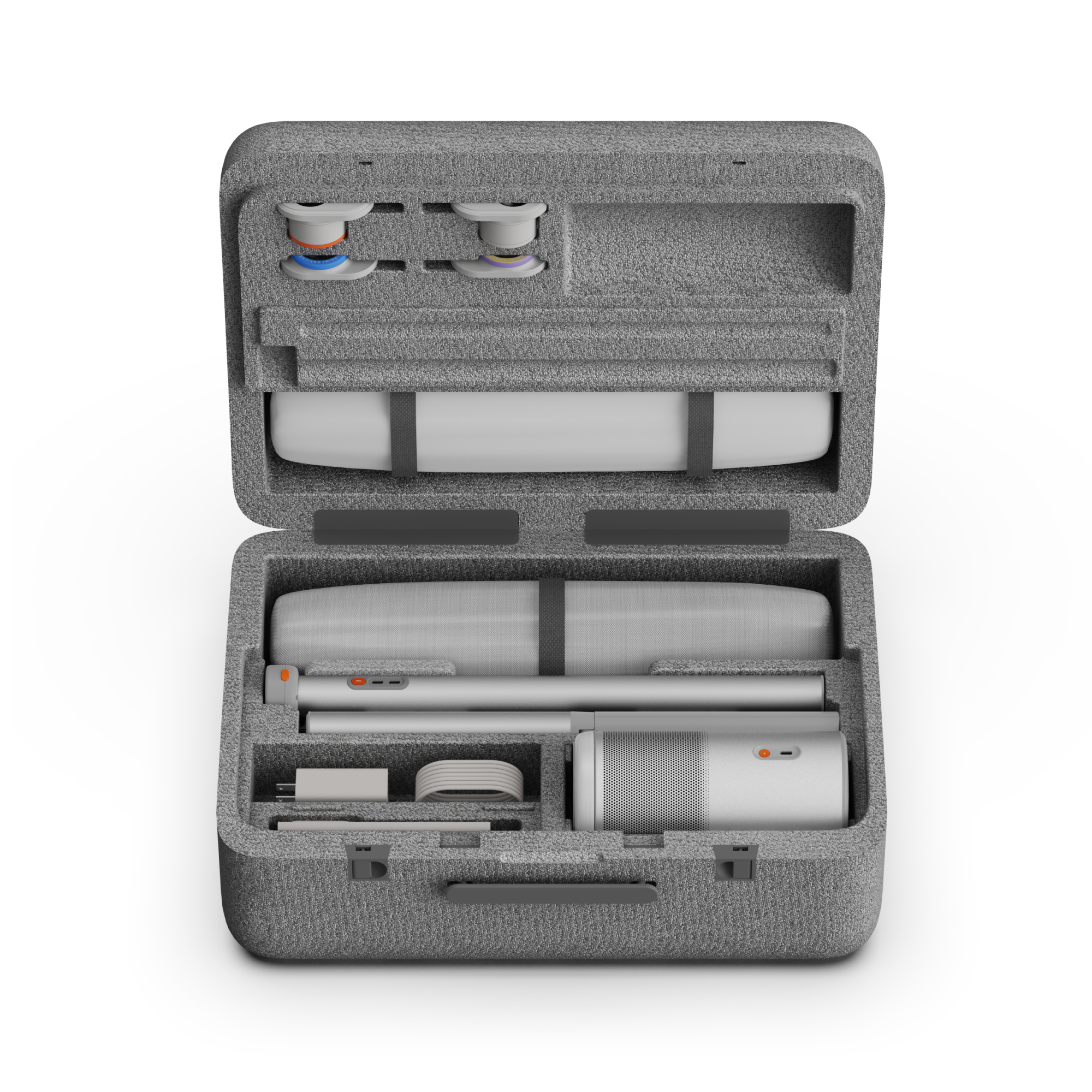 Die XGIMI MoGo 4 Laser Outdoor Set Tragetasche ist aus hochdichtem EPP gefertigt und bietet somit einen hohen Schutz vor Stürzen.