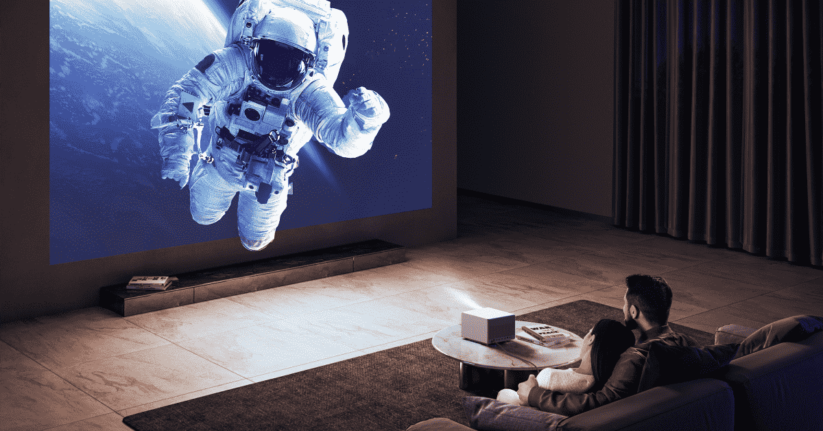 Sie können den Projektor als Fernseher verwenden, um Filme, Videos, Fernsehsendungen und Sportspiele auf einer größeren Leinwand zu genießen.
