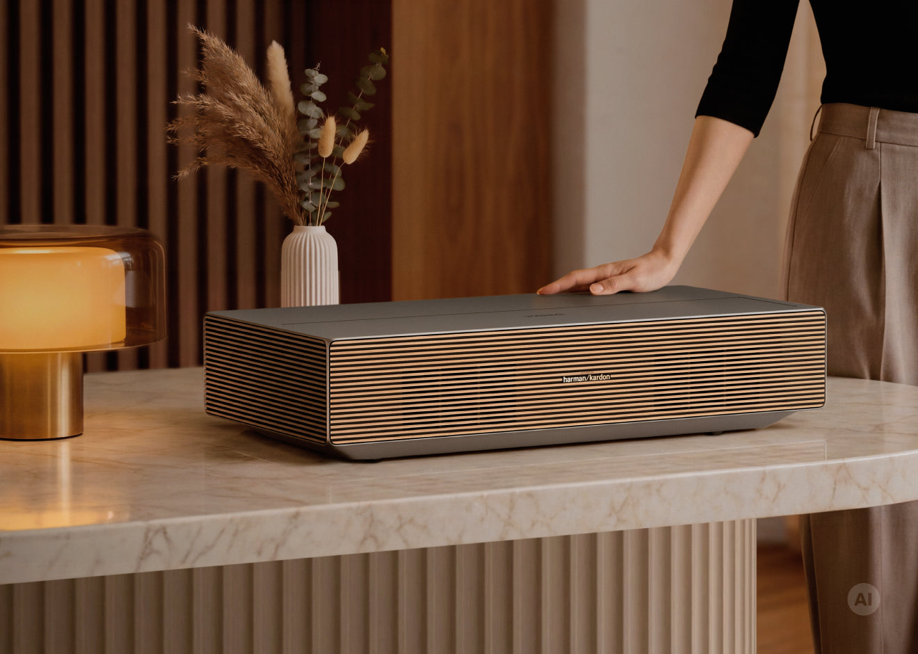 AURA 3 Max displayed in a warm living room