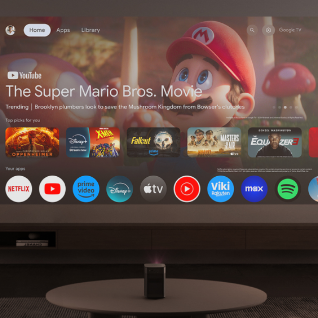 XGIMI Halo+ (New) Projektor mit Google TV und lizenziertem Netflix für die neuesten Filme und Shows.